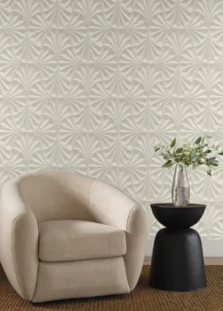 Candice Olson Natural Discovery Sculpted Fans Wallpaper - Taupe