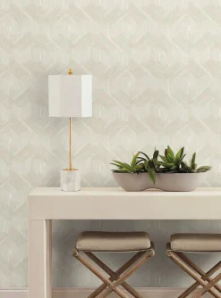 Candice Olson Natural Discovery Fine Line Geometric Wallpaper - Taupe