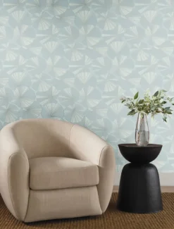 Candice Olson Natural Discovery Layered Lily Pads Wallpaper - Spa