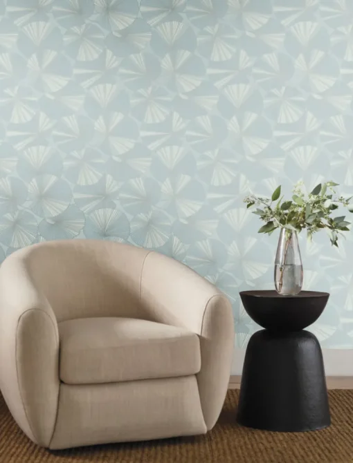 Candice Olson Natural Discovery Layered Lily Pads Wallpaper - Spa