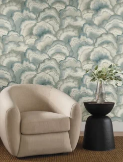 Candice Olson Natural Discovery Abalone Fans Wallpaper - Mist