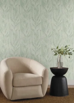 Candice Olson Natural Discovery Dicot Leaf Wallpaper - Spa
