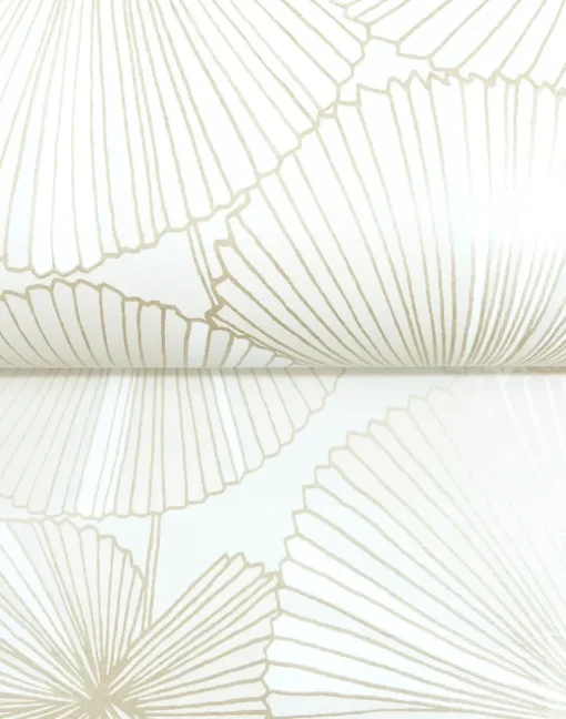 Candice Olson Natural Discovery Layered Lily Pads Wallpaper - White