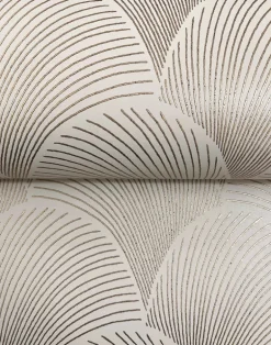 Candice Olson Natural Discovery Metallic Scallop Wallpaper - Beige