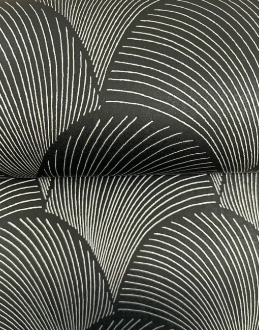 Candice Olson Natural Discovery Metallic Scallop Wallpaper - Black