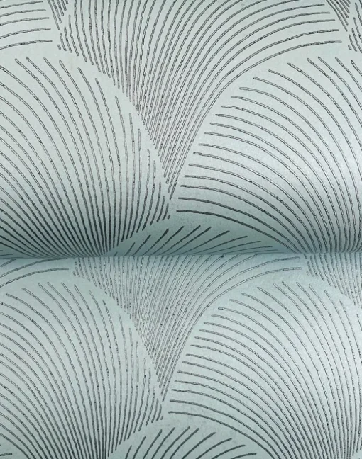Candice Olson Natural Discovery Metallic Scallop Wallpaper - Blue Pearl