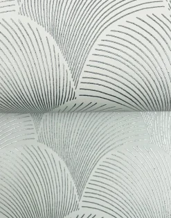 Candice Olson Natural Discovery Metallic Scallop Wallpaper - Light Green