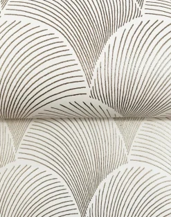 Candice Olson Natural Discovery Metallic Scallop Wallpaper - Black & White