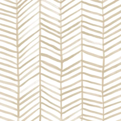 CatCoq Herringbone Peel & Stick Wallpaper - Tan & White
