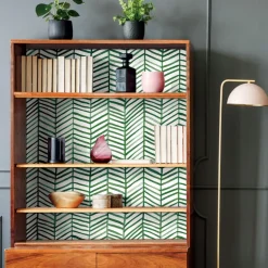 CatCoq Herringbone Peel & Stick Wallpaper - Green