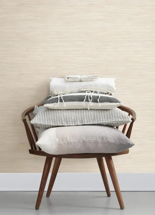 Chesapeake Blue Heron Grassweave Faux Grasscloth Wallpaper - Peach