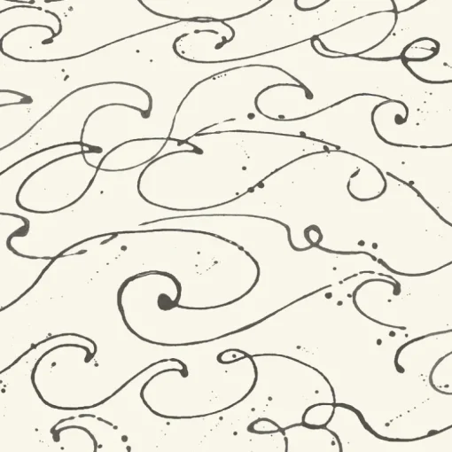 Chesapeake Blue Heron Kuroshio Ocean Wave Wallpaper - Charcoal