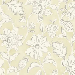 Chesapeake Blue Heron Plumeria Floral Trail Wallpaper - Yellow