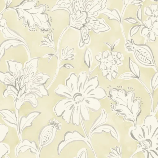 Chesapeake Blue Heron Plumeria Floral Trail Wallpaper - Yellow