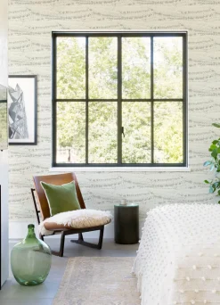 Chesapeake Blue Heron Rannell Abstract Scallop Wallpaper - Grey