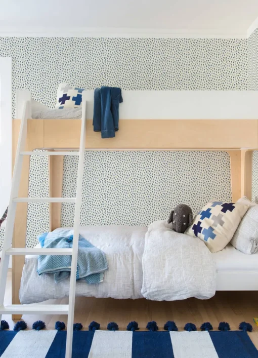 Chesapeake Blue Heron Sand Drips Painted Dots Wallpaper - Blue
