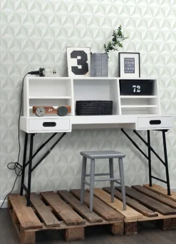 Chesapeake Fable Adella Geometric Wallpaper - Sage