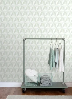 Chesapeake Fable Adella Geometric Wallpaper - Sage