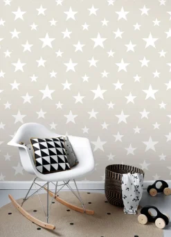 Chesapeake Fable Amira Stars Wallpaper - Taupe