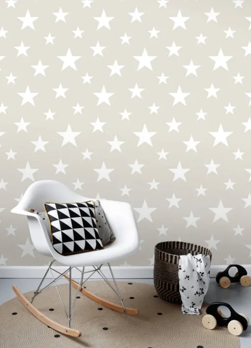 Chesapeake Fable Amira Stars Wallpaper - Taupe