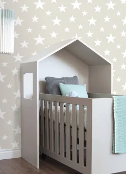 Chesapeake Fable Amira Stars Wallpaper - Taupe