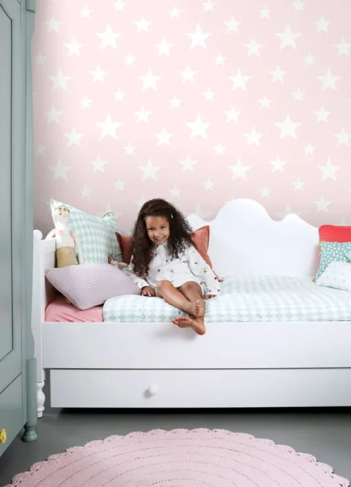 Chesapeake Fable Amira Stars Wallpaper - Pink