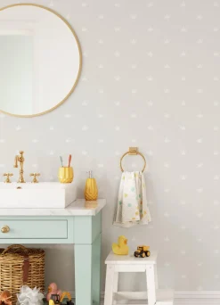 Chesapeake Fable Bea Crowns Wallpaper - Silver