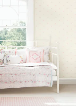 Chesapeake Fable Bea Crowns Wallpaper - Light Pink