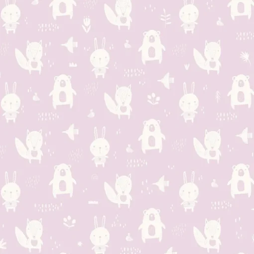 Chesapeake Fable Bitsy Woodland Wallpaper - Pink