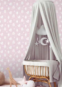 Chesapeake Fable Bitsy Woodland Wallpaper - Pink