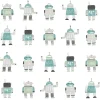 Chesapeake Fable Callum Robots Wallpaper - Teal