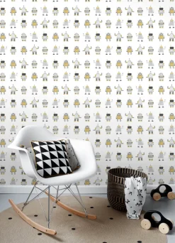 Chesapeake Fable Callum Robots Wallpaper - Gold