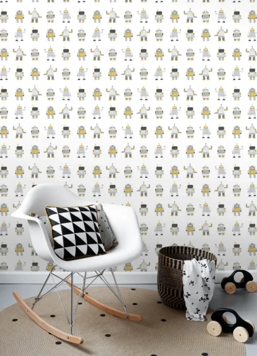 Chesapeake Fable Callum Robots Wallpaper - Gold