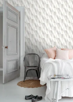 Chesapeake Fable Inez Geometric Wallpaper - Neutral