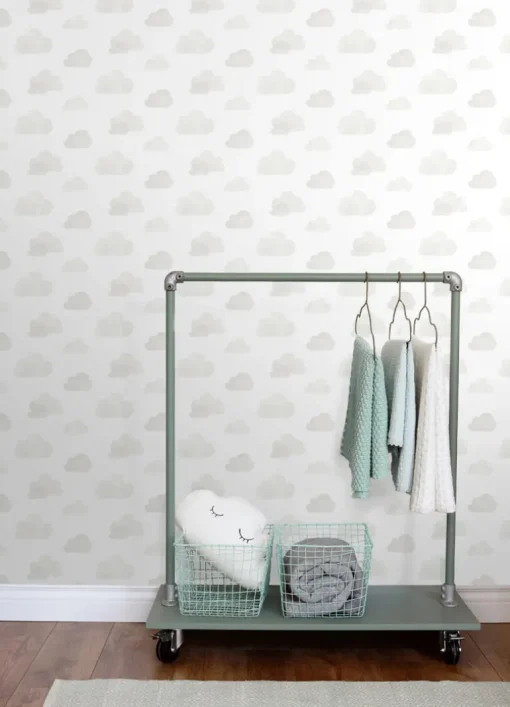 Chesapeake Fable Irie Clouds Wallpaper - Grey