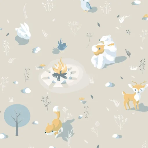 Chesapeake Fable Jesper Campfire Wallpaper - Beige