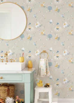 Chesapeake Fable Jesper Campfire Wallpaper - Beige