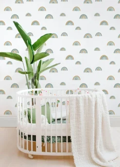 Chesapeake Fable Joss Rainbow Wallpaper - Teal