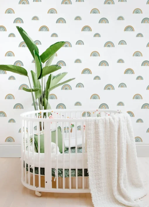 Chesapeake Fable Joss Rainbow Wallpaper - Teal