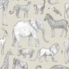 Chesapeake Fable Kenji Safari Wallpaper - Taupe