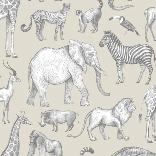 Chesapeake Fable Kenji Safari Wallpaper - Taupe