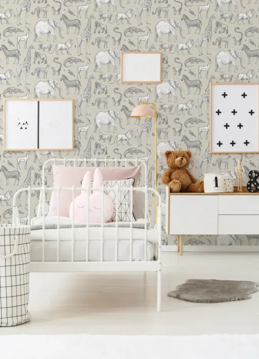 Chesapeake Fable Kenji Safari Wallpaper - Taupe