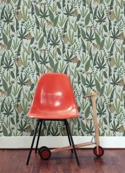 Chesapeake Fable Kiki Monkeys Wallpaper - Green