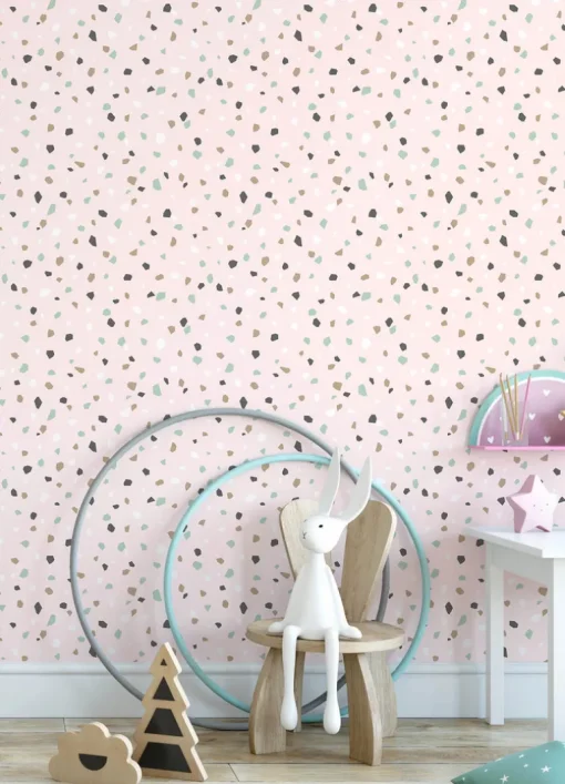 Chesapeake Fable Ona Terrazzo Wallpaper - Pink