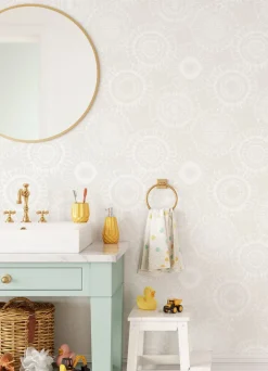 Chesapeake Fable Sonnet Floral Wallpaper - Platinum