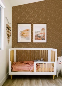 Chesapeake Fable Tatula Floral Wallpaper - Chestnut