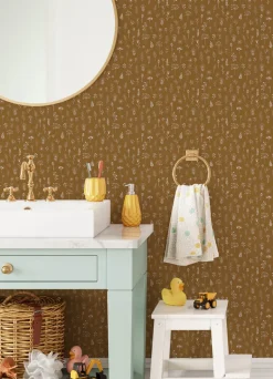 Chesapeake Fable Tatula Floral Wallpaper - Chestnut