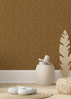 Chesapeake Fable Tatula Floral Wallpaper - Chestnut