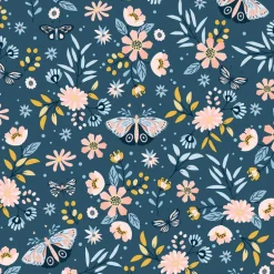 Chesapeake Fable Zev Butterfly Wallpaper - Blue
