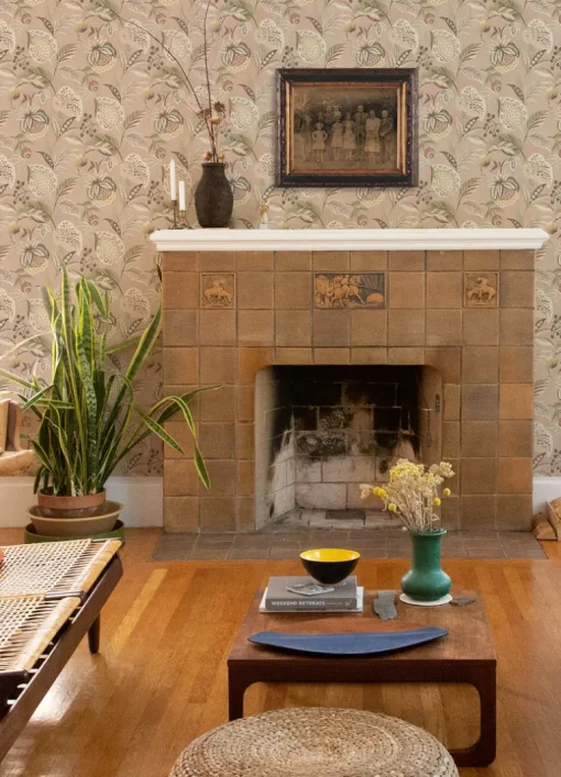 Chesapeake Kinfolk Bohemian Jacobean Wallpaper - Blush